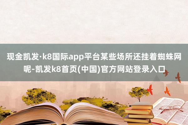 现金凯发·k8国际app平台某些场所还挂着蜘蛛网呢-凯发k8首页(中国)官方网站登录入口