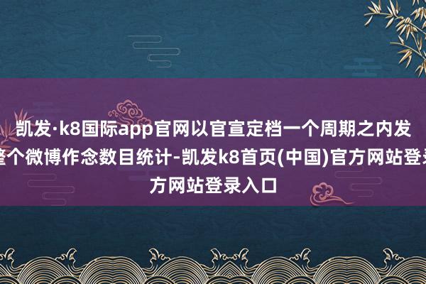 凯发·k8国际app官网以官宣定档一个周期之内发布的整个微博作念数目统计-凯发k8首页(中国)官方网站登录入口